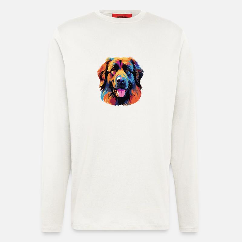 Farbexplosion Hundeporträt - Langarmshirt - made by SPREAD  - OFF WHITE