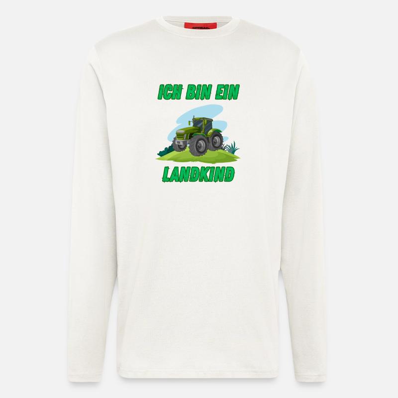 Traktor - Ich bin ein Landkind - Langarmshirt - made by SPREAD  - OFF WHITE