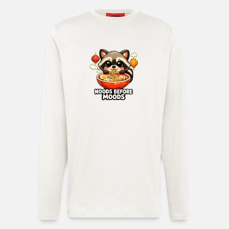 Ramen Noods Before Moods Waschbär - Langarmshirt - made by SPREAD  - OFF WHITE