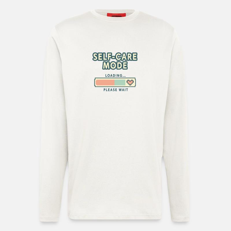 Self-Care Mode Loading - Retro Pixel Edition - Langarmshirt - made by SPREAD  - OFF WHITE