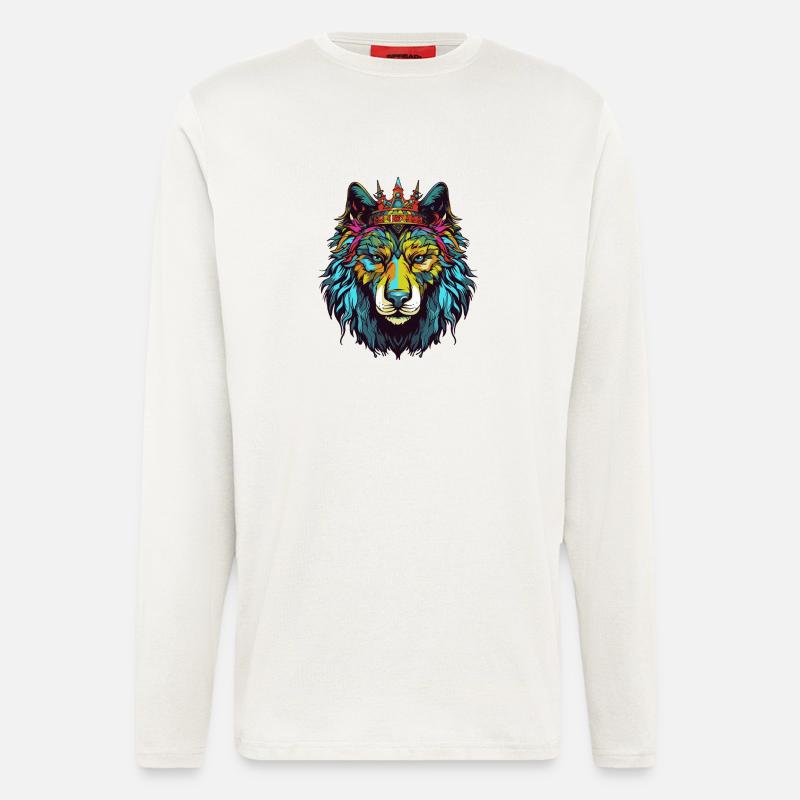 Wolf Comic Crown - Longsleeve - made by SPREAD  - OFF WHITE