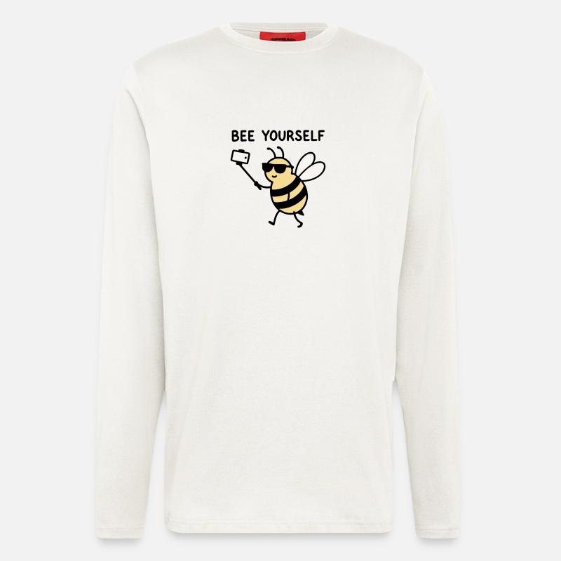 Selfie-Biene mit Sonnenbrille - Bee Yourself - Langarmshirt - made by SPREAD - OFF WHITE