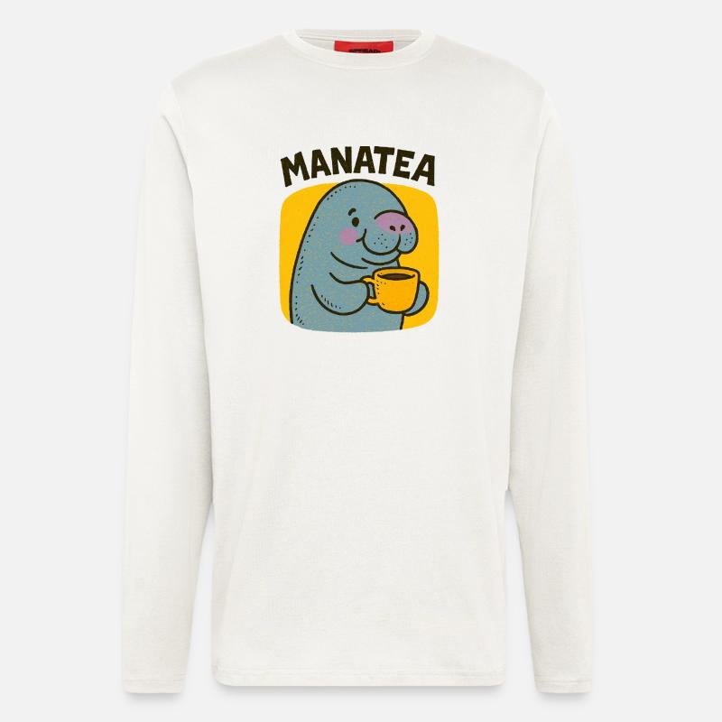 Manatea Cheer: Manatee Sips Tea - Longsleeve - made by SPREAD  - OFF WHITE