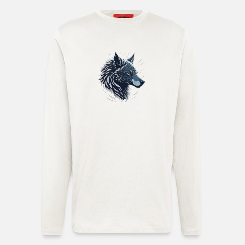 Blue Wolf - Langarmshirt - made by SPREAD  - OFF WHITE