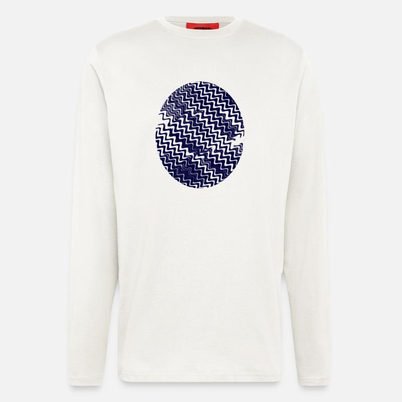 Azurian Zigzag Circle Pattern - Longsleeve - made by SPREAD  - OFF WHITE
