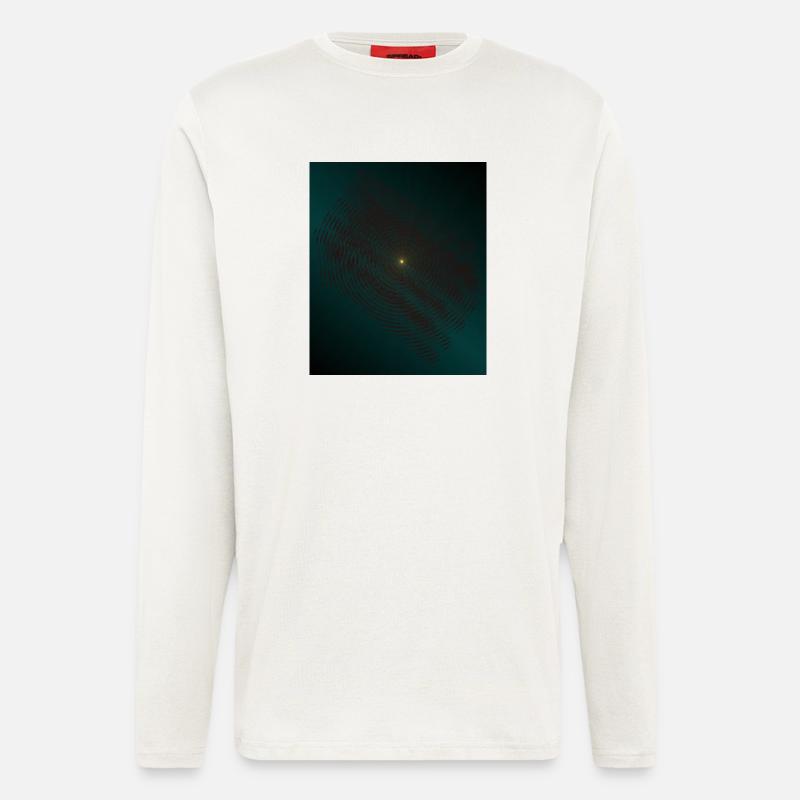 Teal Ringenspiral im Zentrum - Langarmshirt - made by SPREAD  - OFF WHITE