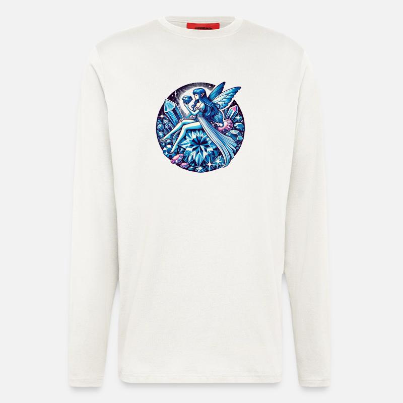Kristallfee auf Kristallen - Langarmshirt - made by SPREAD - OFF WHITE