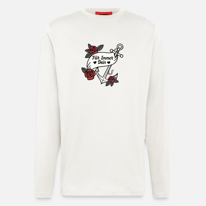 Für Immer Dein Anker mit Rosen - Langarmshirt - made by SPREAD  - OFF WHITE