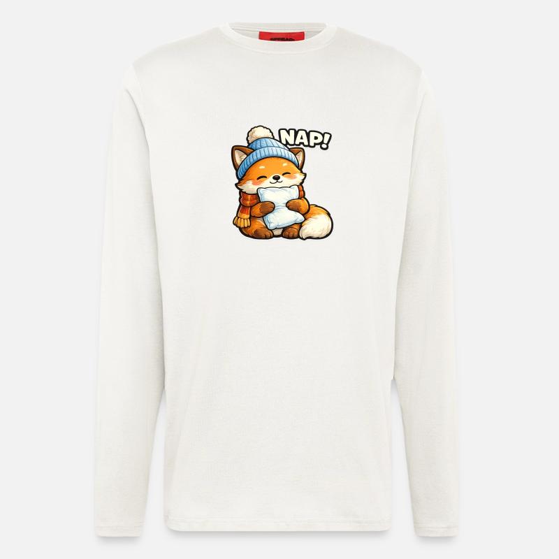 Winter cuddle fox with hat - Longsleeve - made by SPREAD  - OFF WHITE