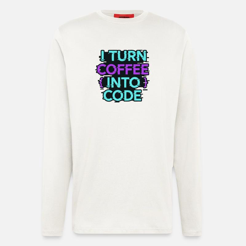 I Turn Coffee Into Code - Longsleeve - made by SPREAD  - OFF WHITE