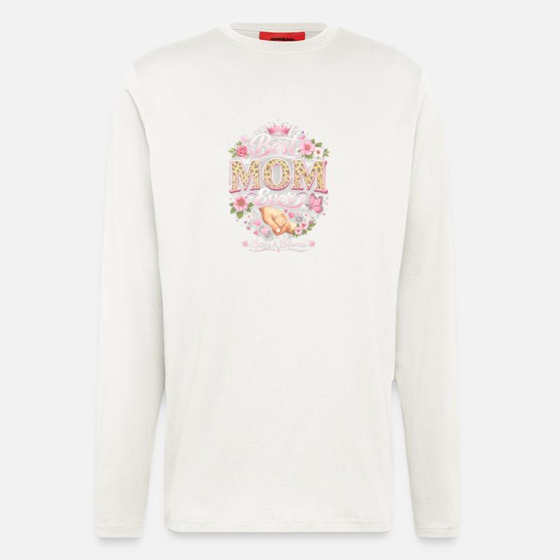 Best MOM Ever Leopard Flowers - Longsleeve - made by SPREAD  - OFF WHITE
