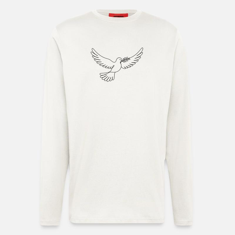 Taube Frieden - Langarmshirt - made by SPREAD  - OFF WHITE
