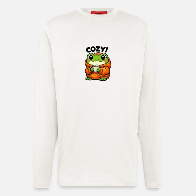 Sweat à capuche Pullover Grenouille Douillet - Manches longues bio décontracté fabriqué en UE - OFF WHITE