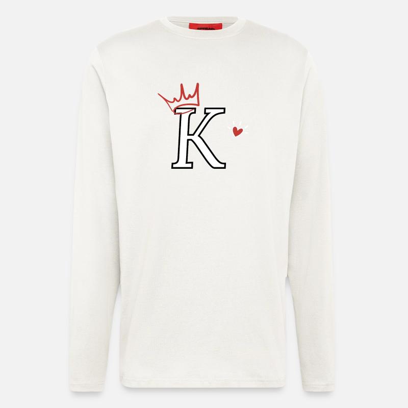 Buchstabe k Kronenherz - Langarmshirt - made by SPREAD  - OFF WHITE