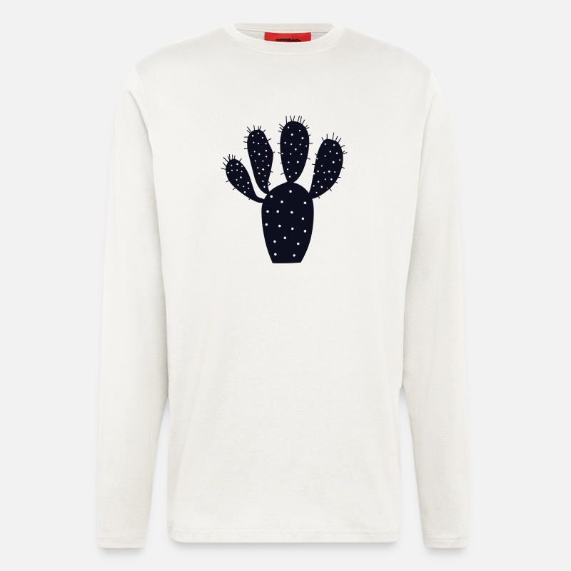 Mitternachtskaktus-Silhouette - Langarmshirt - made by SPREAD  - OFF WHITE