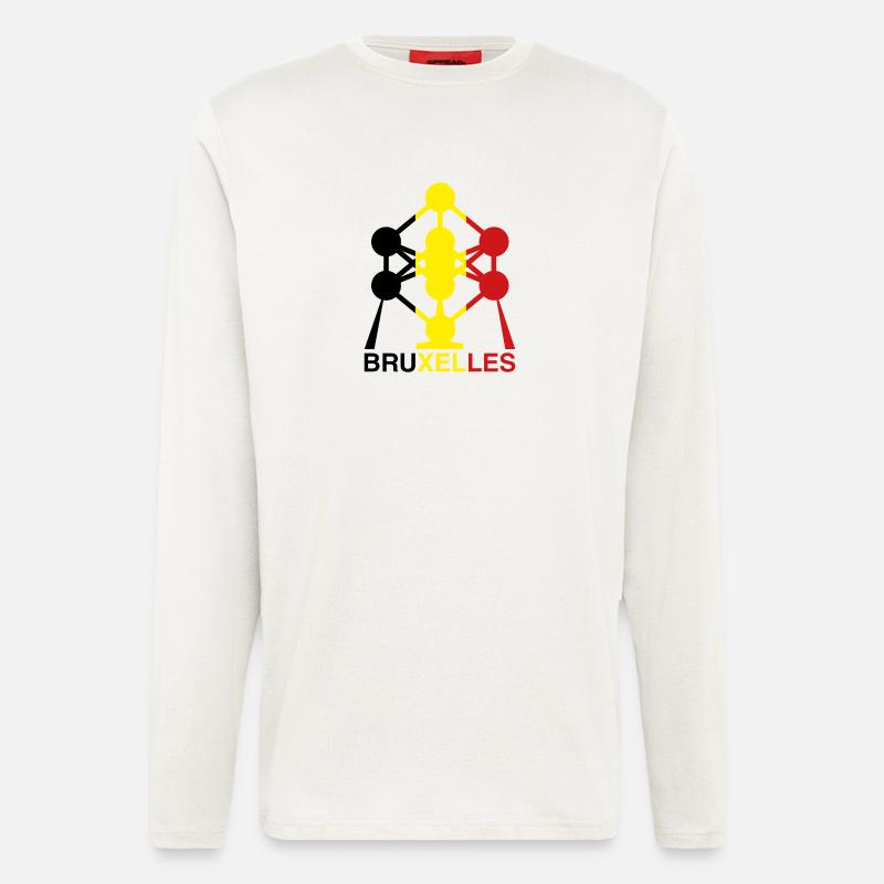 Atomium Brussels – Ikone der belgischen Flagge - Langarmshirt - made by SPREAD  - OFF WHITE