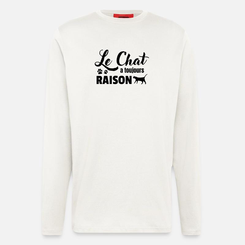 Die Katze hat immer recht - Langarmshirt - made by SPREAD  - OFF WHITE