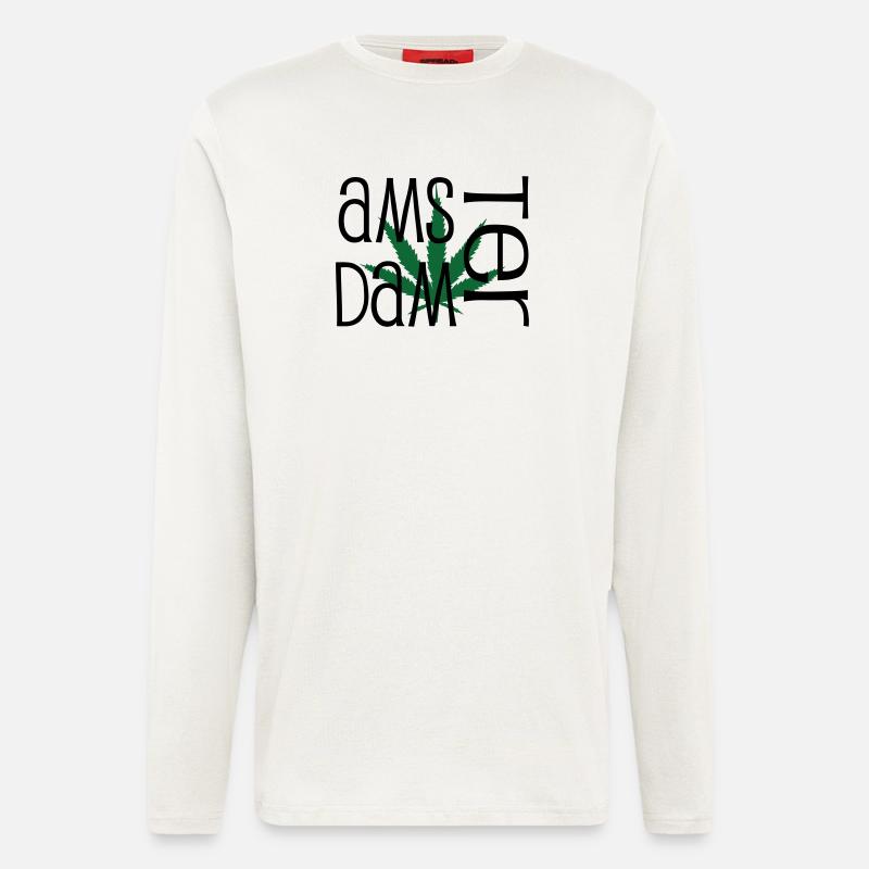 Amsterdam - Cannabis - Weed - Langarmshirt - made by SPREAD  - OFF WHITE
