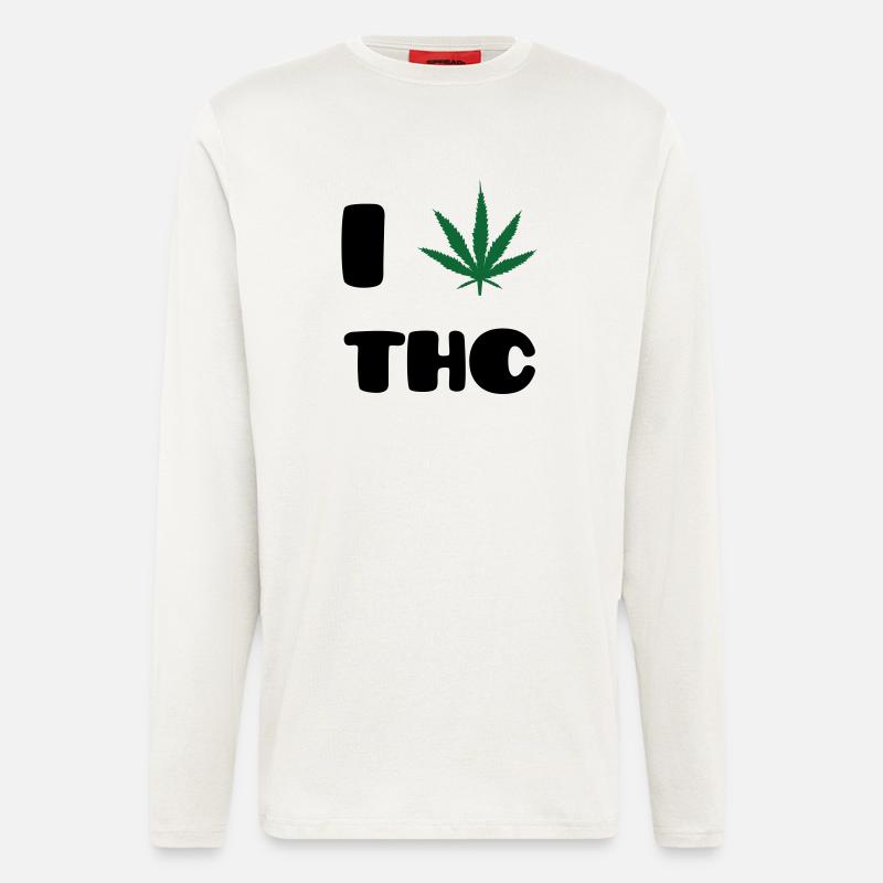 Ich liebe THC – Weed – Cannabis - Langarmshirt - made by SPREAD  - OFF WHITE