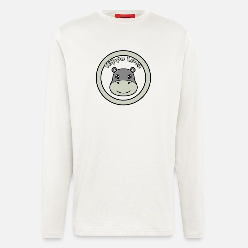 Hippo Love Hippo Logo Badge - Longsleeve - made by SPREAD  - OFF WHITE