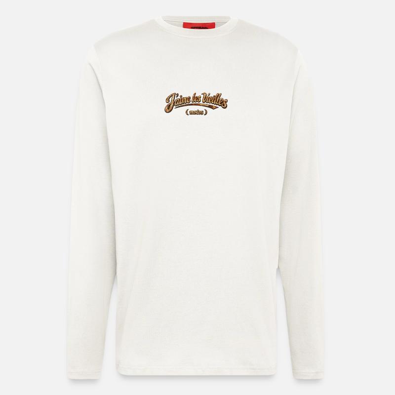 Ich mag alte Rusty-Motorräder - Langarmshirt - made by SPREAD  - OFF WHITE