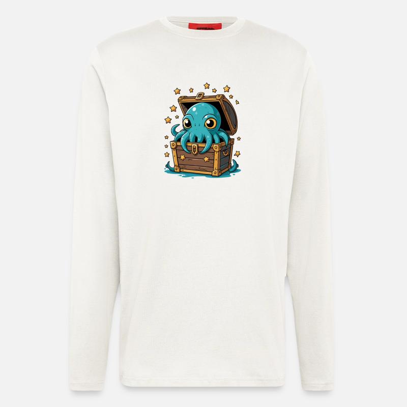 Oktopus im Sternenschatz - Langarmshirt - made by SPREAD  - OFF WHITE