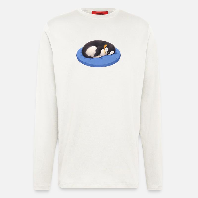Cute Cartoon Penguin Sleeping Cuddling - Longsleeve - made by SPREAD  - OFF WHITE