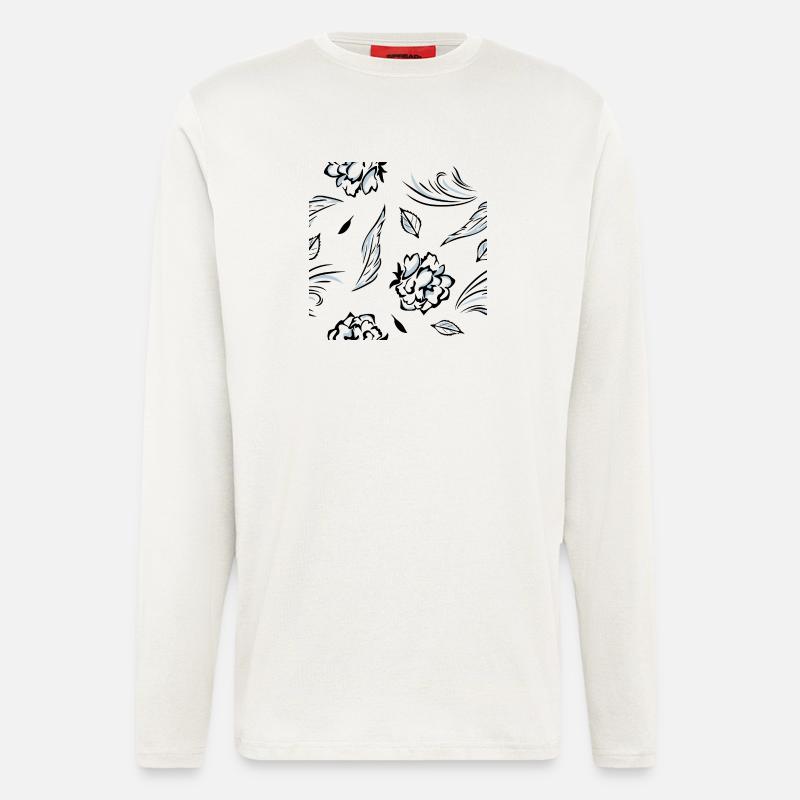 Seamless_pattern_with_roses - Longsleeve - made by SPREAD  - OFF WHITE