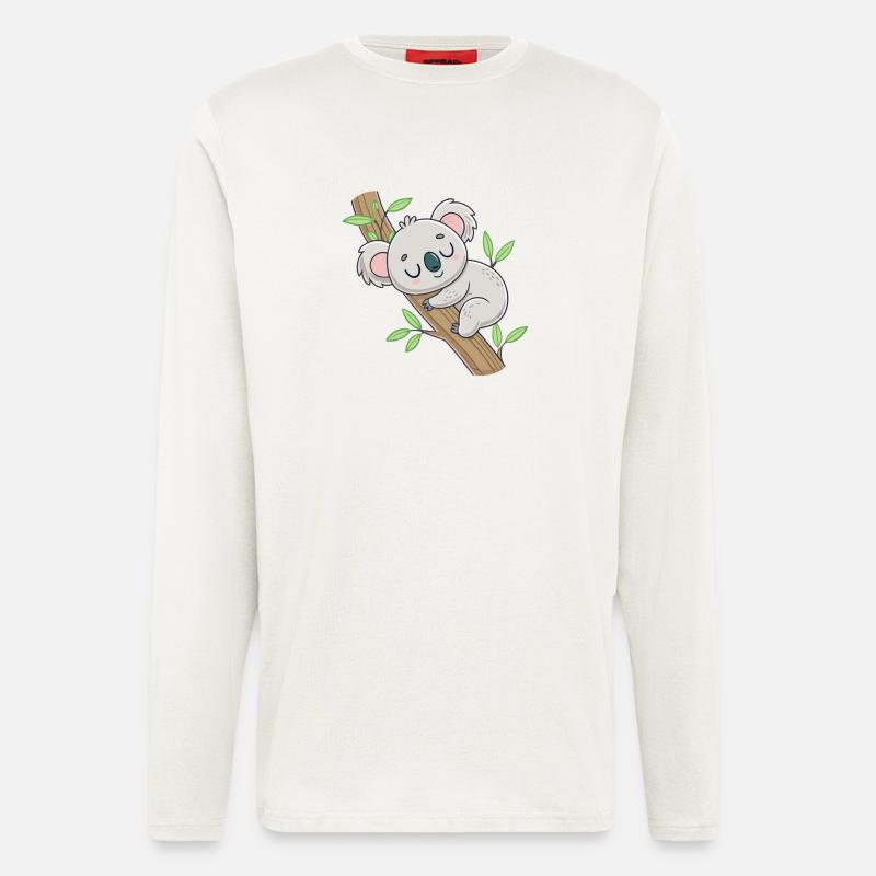Schlafender Koala auf dem Ast - Langarmshirt - made by SPREAD  - OFF WHITE