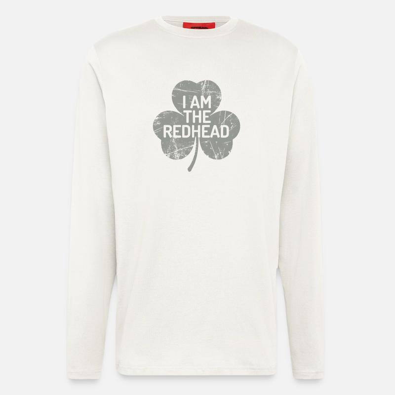 I Am The Redhead Shamrock Pride - Longsleeve - made by SPREAD  - OFF WHITE