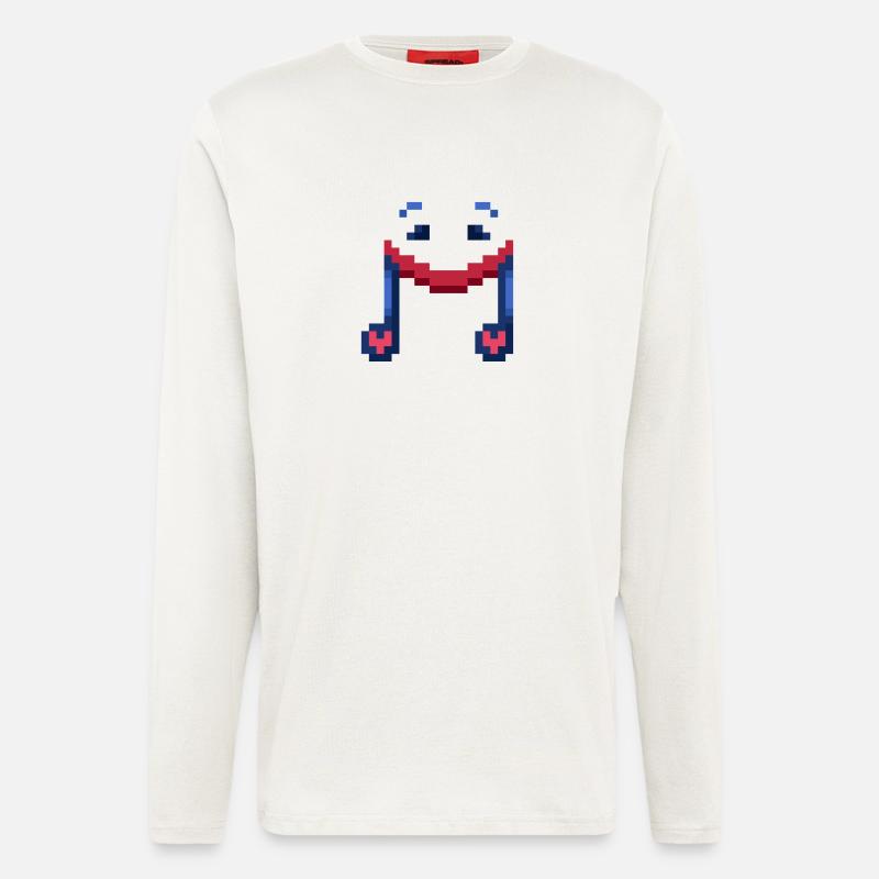 Smiling Musical Note Pixel Art - Langarmshirt - made by SPREAD  - OFF WHITE
