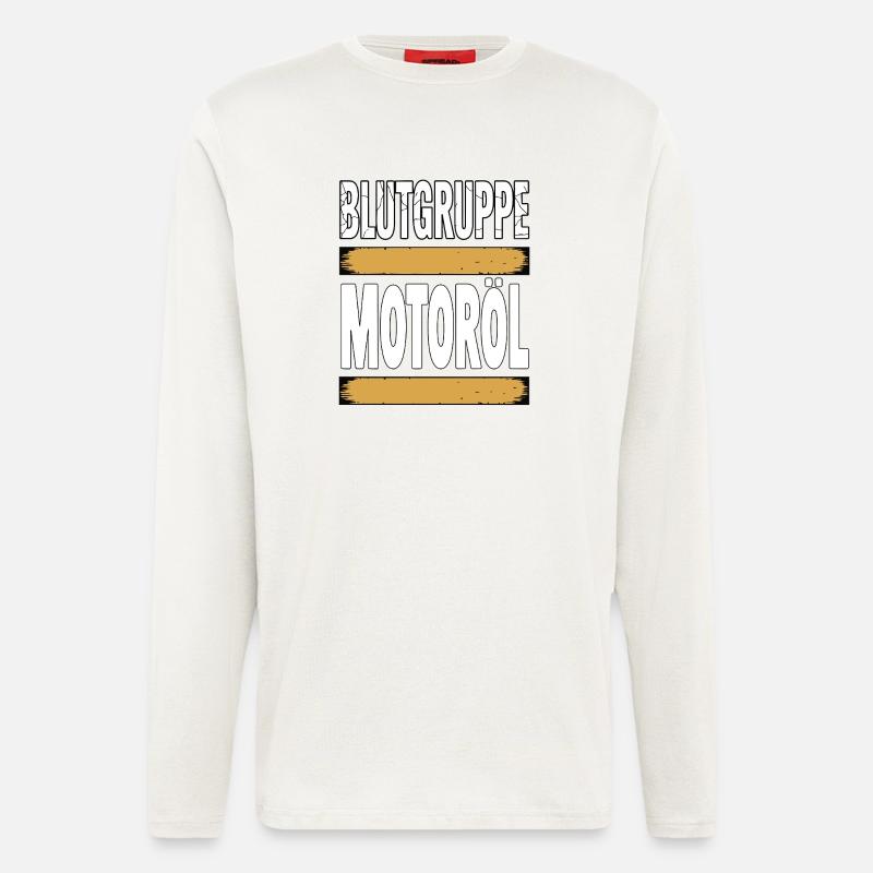 Blutgruppe Motoröl Schrauber Design - Langarmshirt - made by SPREAD  - OFF WHITE