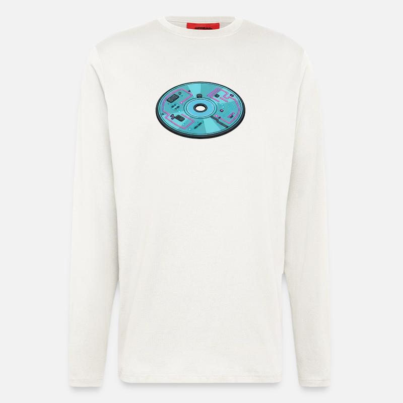 Digital Future Computer 90s Retro Design - Longsleeve - made by SPREAD  - OFF WHITE