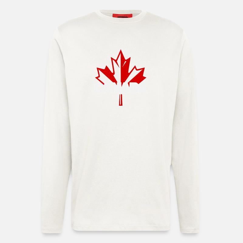 Rotes Ahornblatt Kanada Logo - Langarmshirt - made by SPREAD  - OFF WHITE