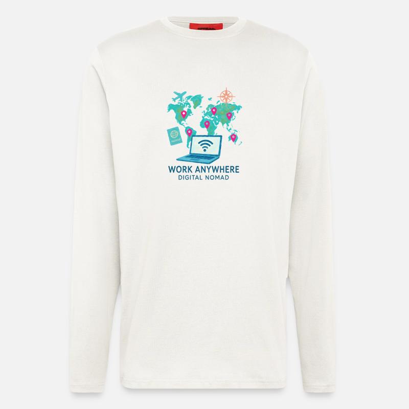 Telecommuting - telecommuting - Full Remote - Longsleeve - made by SPREAD  - OFF WHITE