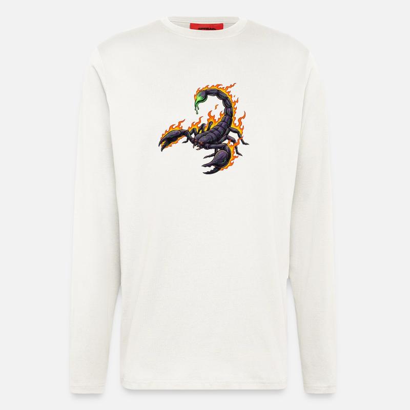 Scorpion with fire - Longsleeve - made by SPREAD  - OFF WHITE