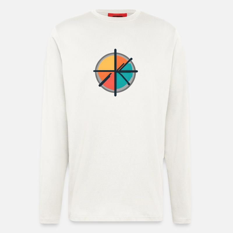 Minimal Geometric Circle Emblem - Langarmshirt - made by SPREAD  - OFF WHITE