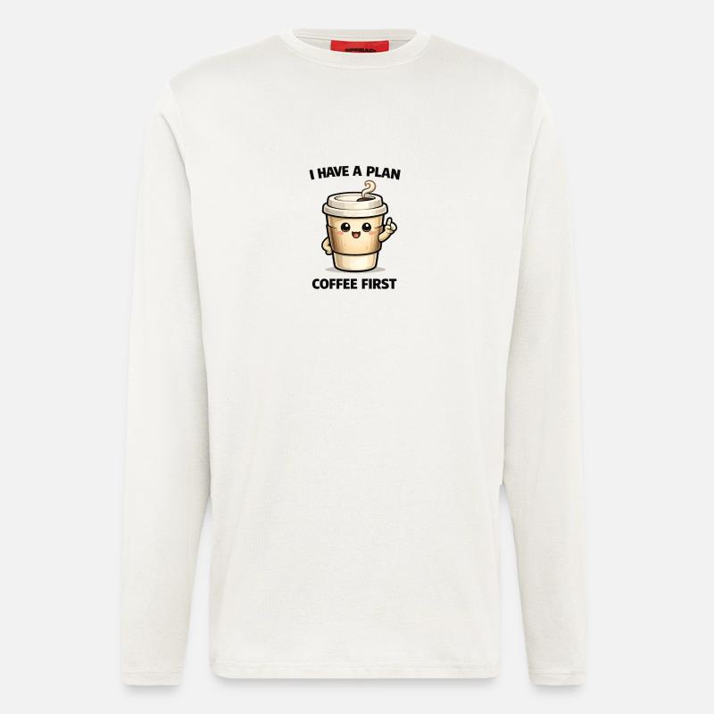 Coffee First – My Plan - Longsleeve - made by SPREAD  - OFF WHITE