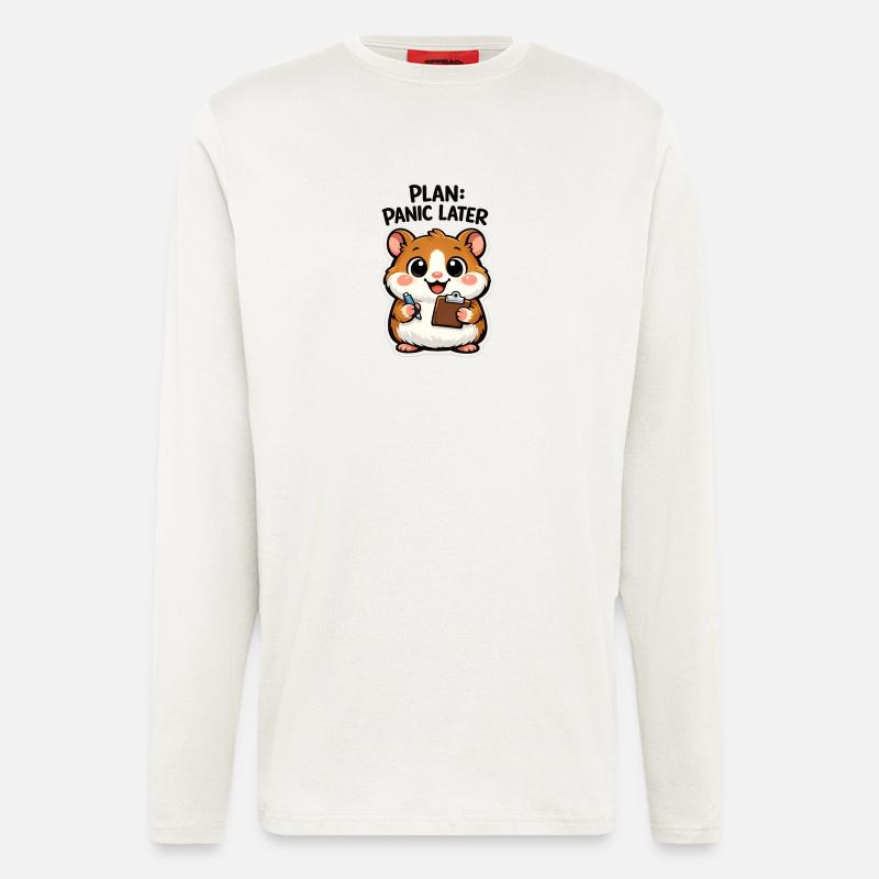 Plan: Panik Später Hamster - Langarmshirt - made by SPREAD  - OFF WHITE