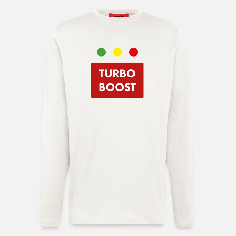 Turbo Boost Retro-Text - Langarmshirt - made by SPREAD  - OFF WHITE
