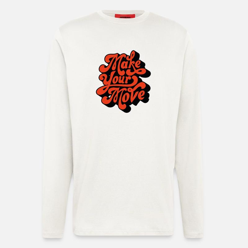 Make Your Move Retro Script - Longsleeve - made by SPREAD  - OFF WHITE