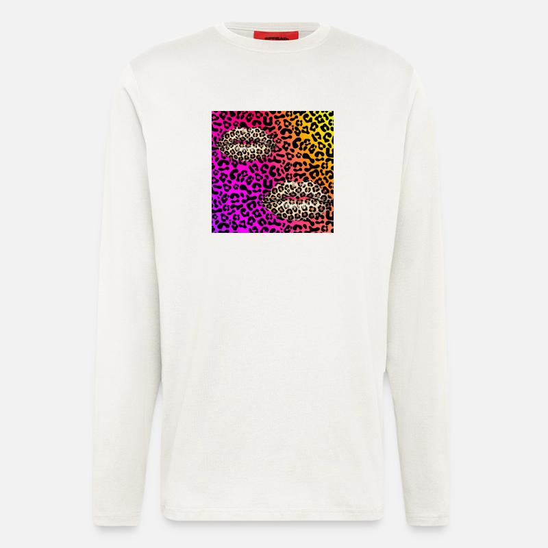 Leopard Lips on Neon Gradient - Longsleeve - made by SPREAD  - OFF WHITE