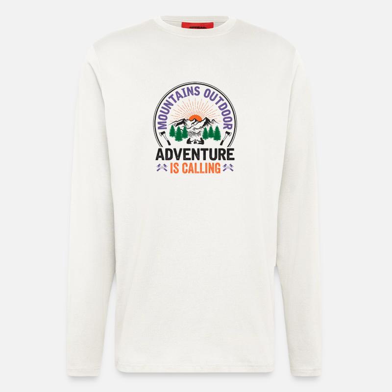 Berge – Das Abenteuer ruft - Langarmshirt - made by SPREAD  - OFF WHITE