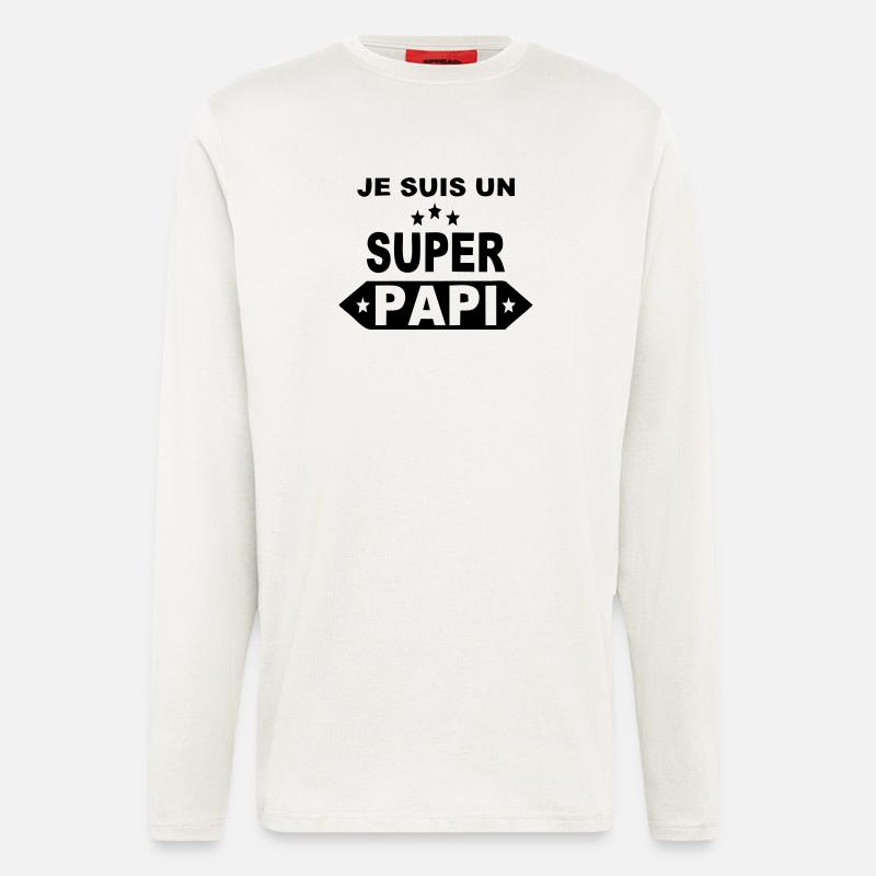 Je suis un super papi - Manches longues bio décontracté fabriqué en UE - OFF WHITE