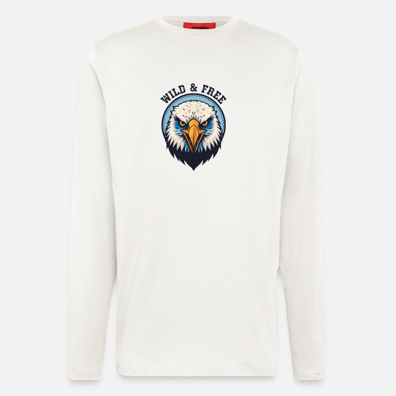 Wilder und Freier Adler - Langarmshirt - made by SPREAD  - OFF WHITE