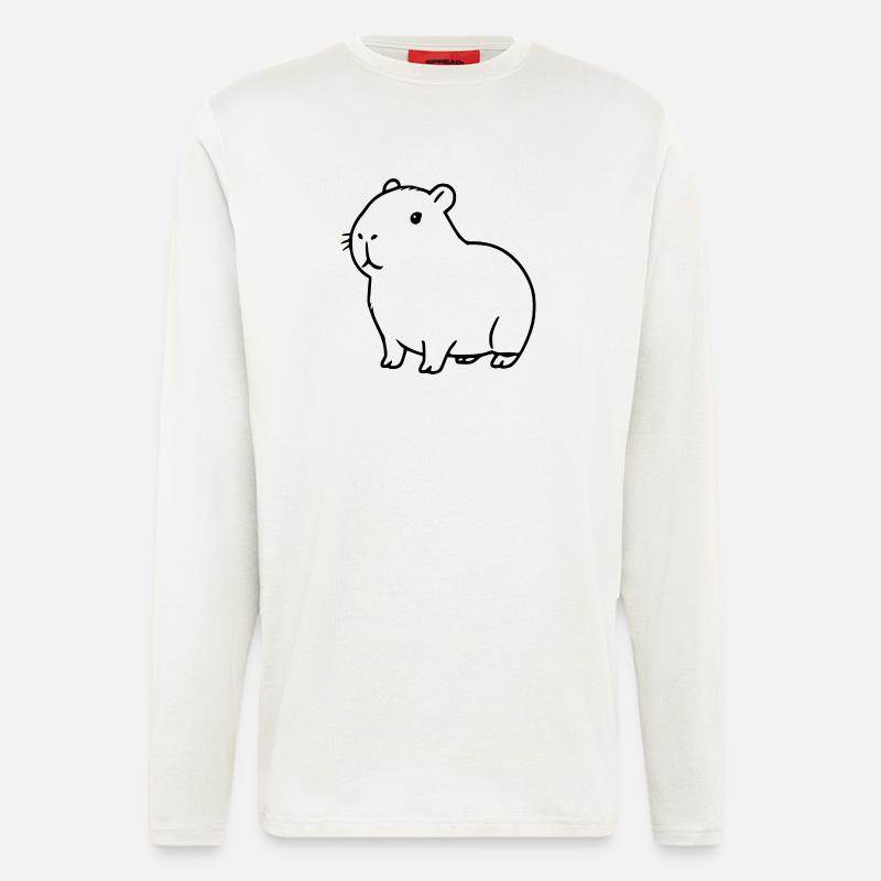 Capybara Wasserschwein schwarz - Langarmshirt - made by SPREAD  - OFF WHITE