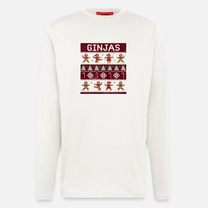 Ginjas Lebkuchen-Weihnachtspullover - Langarmshirt - made by SPREAD  - OFF WHITE