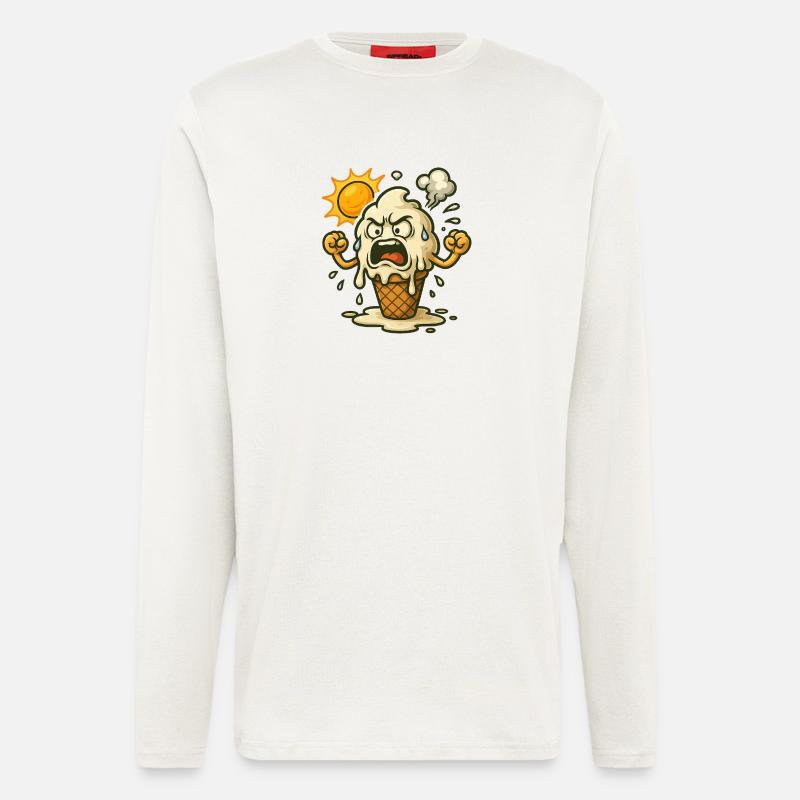 Wenn Eis bei Hitze ausrastet - Langarmshirt - made by SPREAD  - OFF WHITE