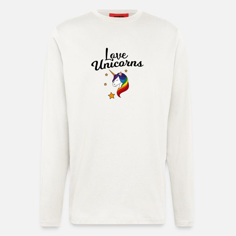 Regenbogen Einhorn Sternenzauber - Langarmshirt - made by SPREAD  - OFF WHITE