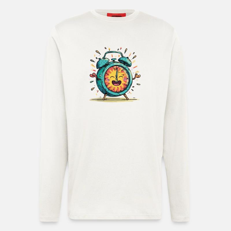 Sun Alarm Clock Celebration Image - Longsleeve - made by SPREAD  - OFF WHITE